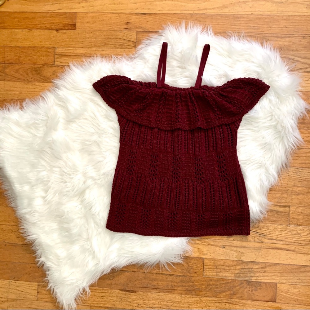 Chelsea & Violet Cold Shoulder Knit Top